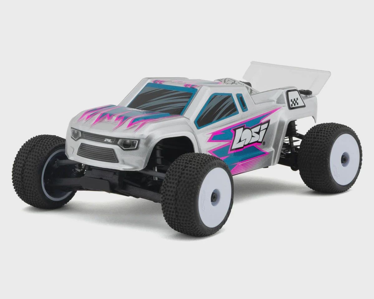 Losi Micro-T 1/28 RTR 2WD Stadium Truck (Silver) w/2.4GHz Radio, Battery &amp; Charger (LOS-1392T2)