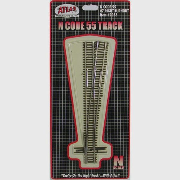 Atlas  - Code 55 #7 Turnout - Right - N Scale   (ATL2053)