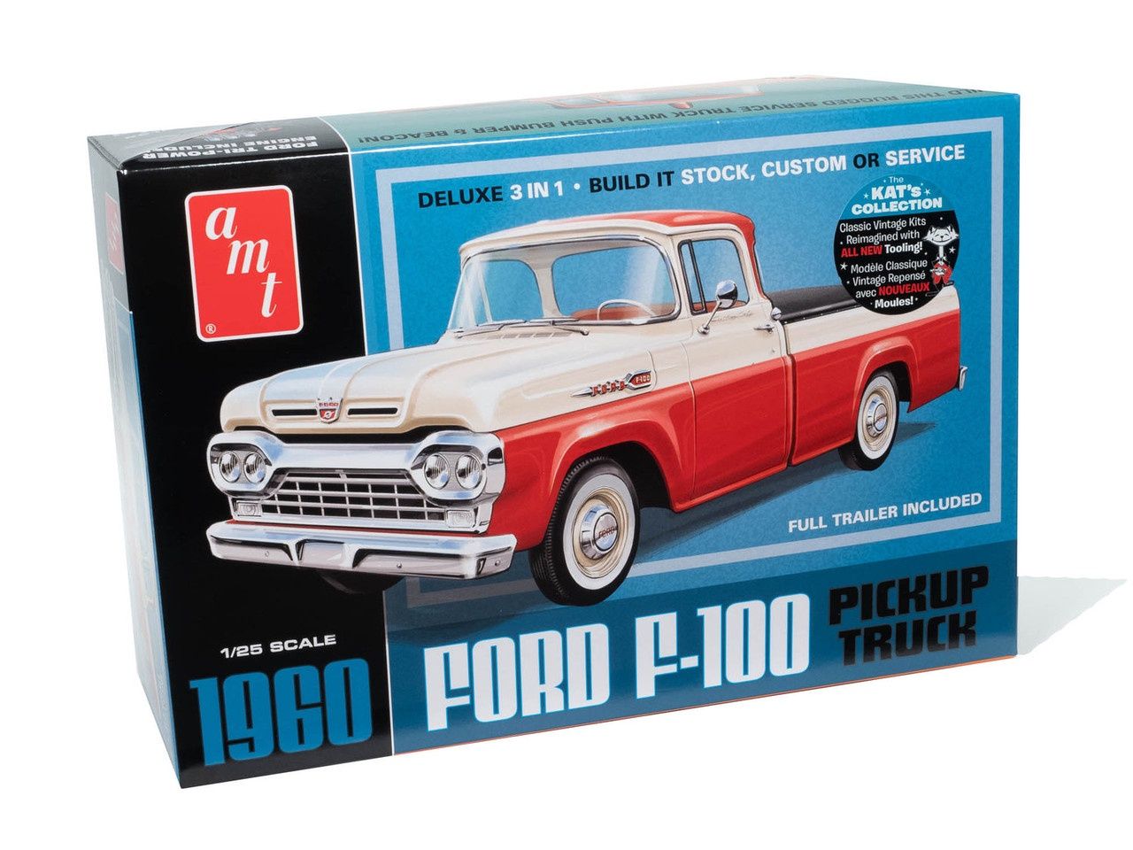 AMT 1960 Ford F-100 Pickup w/TrailerNEW TOOLING Skill 2  (AMT1407)