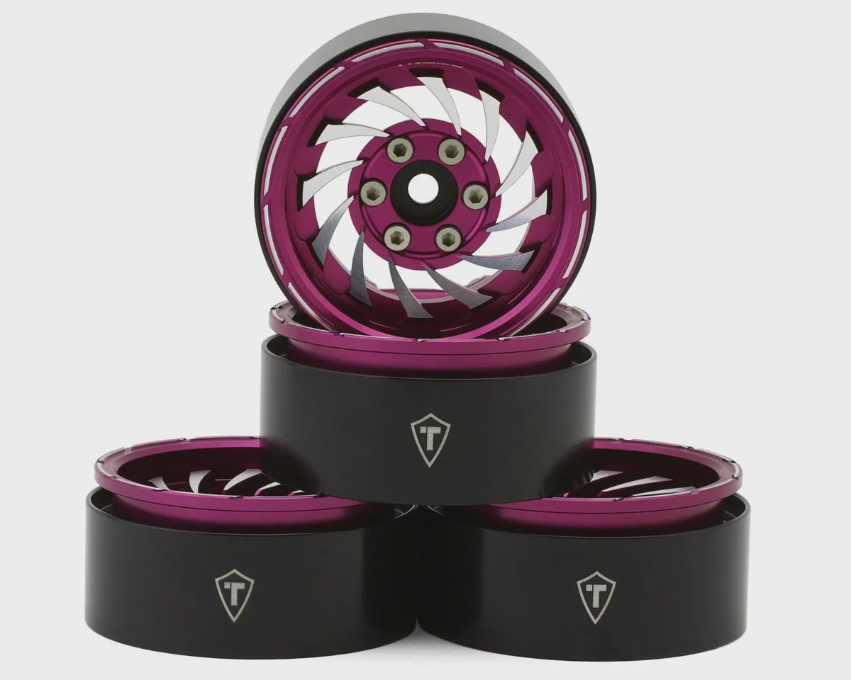 Treal Hobby Cyclone 1.9" Aluminum Beadlock Wheels (Pink) (4) (122.5g)