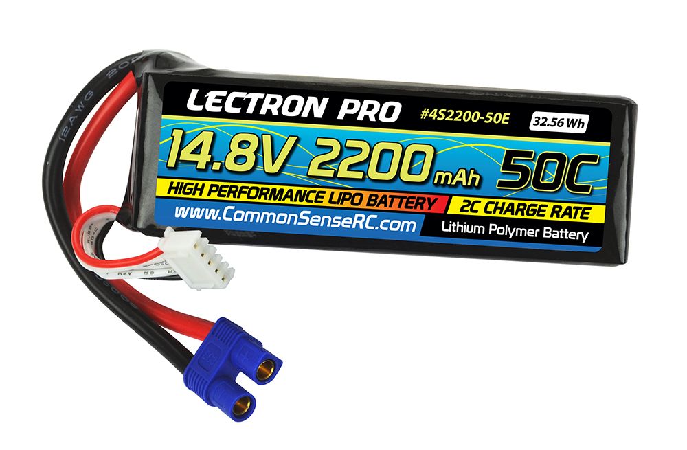 Common Sense 4S2200-50E Lectron Pro 14.8V 2200mAh 50C with EC3 Con