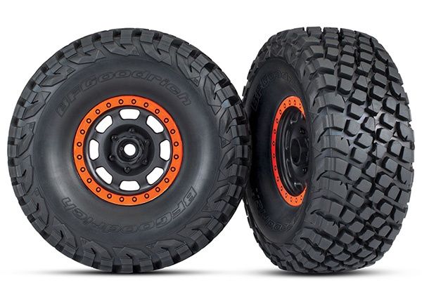 Desert Racer Black &amp; Orange Wheels w/ BFG Tires (2)