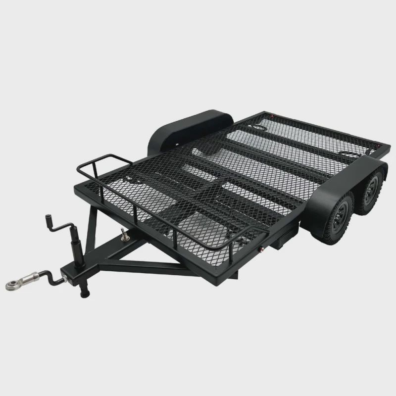 Bold RC 1/10 Scale Full Metal Car Hauler Trailer with LED Lights (Black) (BOL5010)