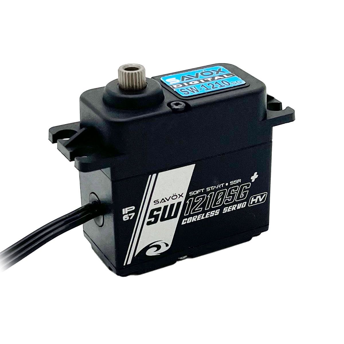 Savox Waterproof High Voltage Coreless Digital Servo with Soft Start .13sec / 444.4 @ 7.4V - Black Edition (SAVSW1210SGP-BE)