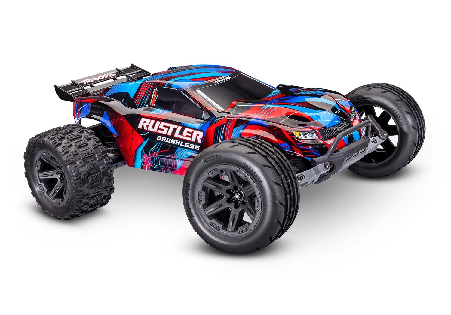 Traxxas 1/10 Rustler HD VX3 BL 2WD RTR - (TRA37454-4), Color: red