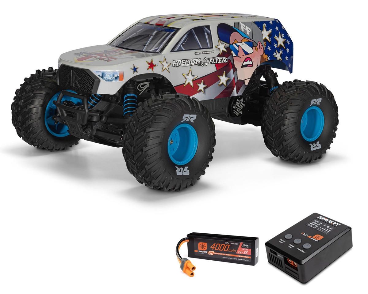 Arrma Freedom Flyer 223S BLX 1/10 2WD RTR Brushless Monster Truck (White) w/SLT2 2.4GHz Radio, DSC, Battery &amp; Charger
