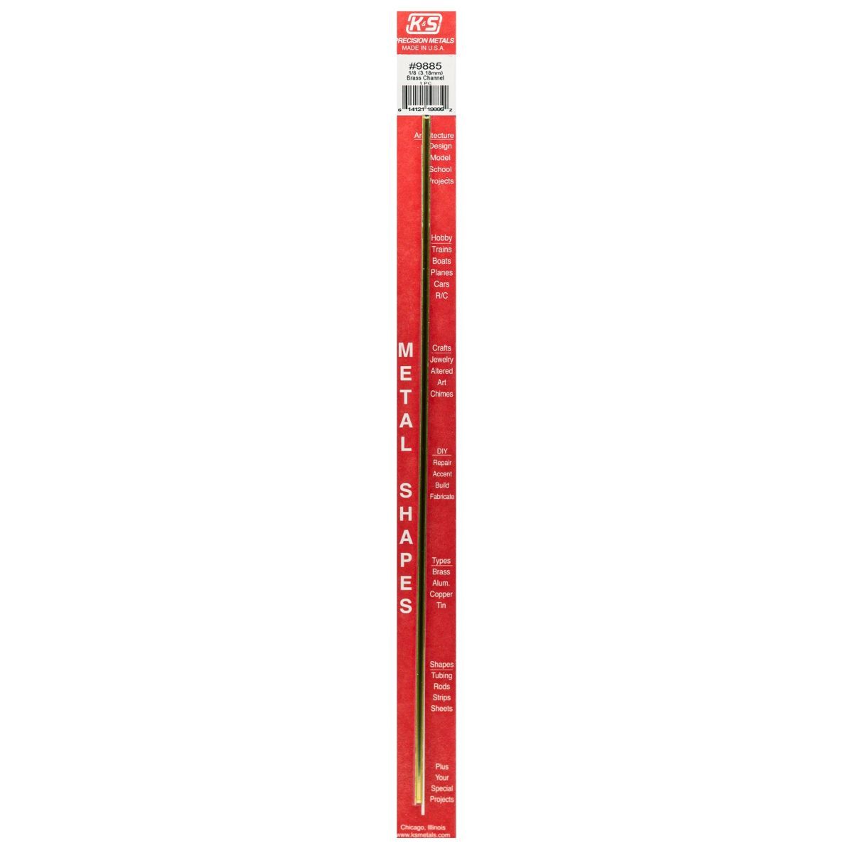 K+S 0.014 Wall – 1/8 X 1/8 Leg Lengths Brass Angle 1cd
