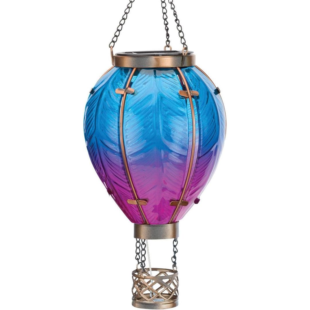 Solar Hot Air Balloon Lantern 15", Style: Blue