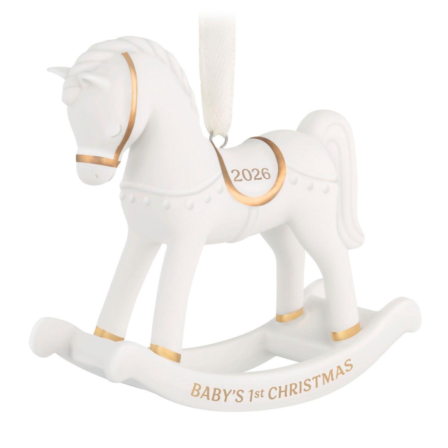 Hallmark Baby's First Christmas Rocking Horse 2026 Porcelain Ornament