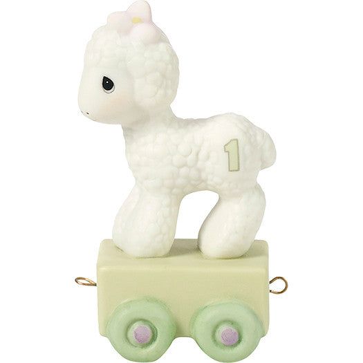 Birthday Train, Age 1, Happy Birthday Little Lamb Figurine