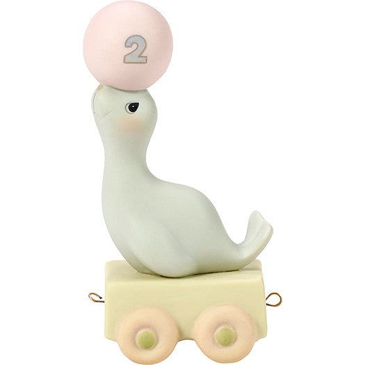 Birthday Train, Age 2, God Bless You On Your Birthday, Bisque Porcelain Figurine