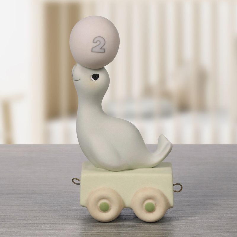 Birthday Train, Age 2, God Bless You On Your Birthday, Bisque Porcelain Figurine