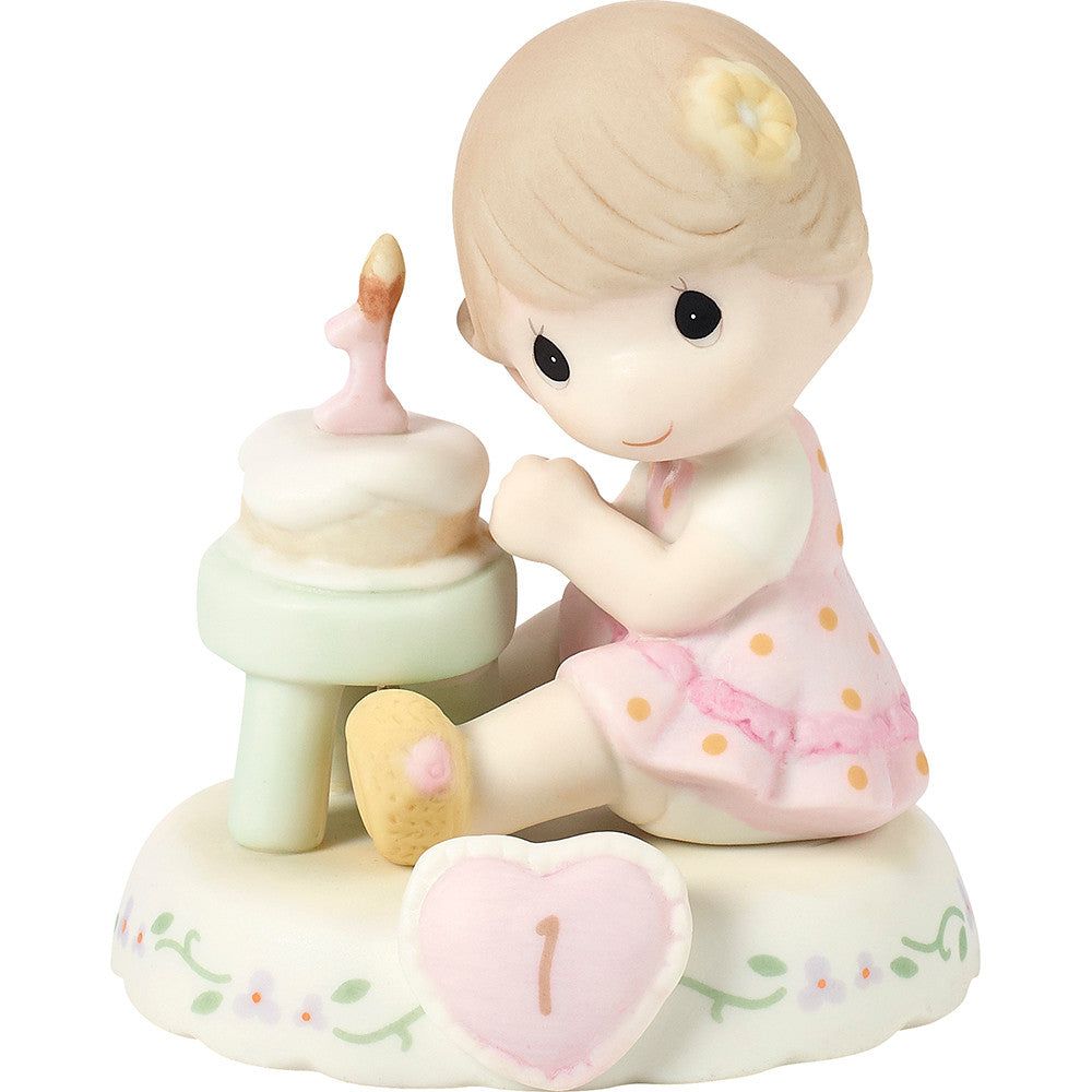 Growing In Grace, Age 1, Brunette Girl Figurine