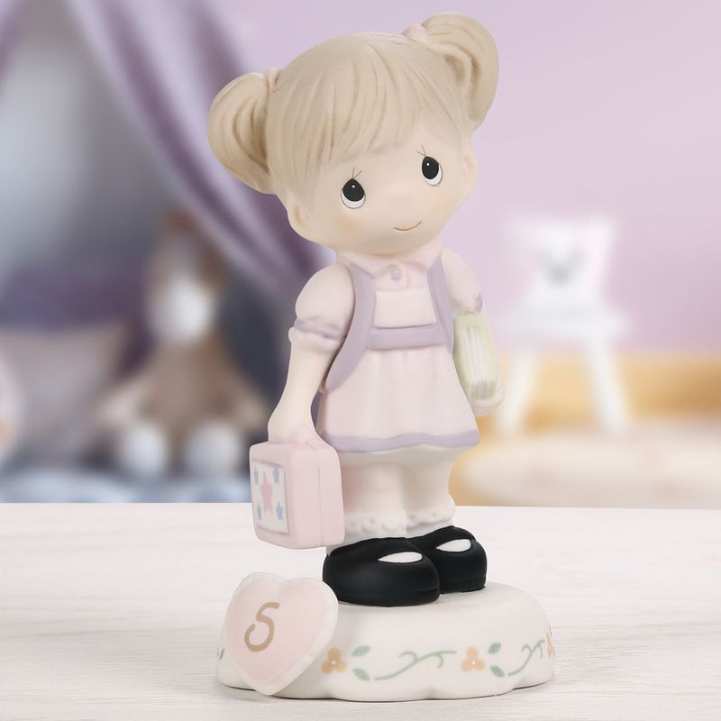 Growing In Grace, Age 5, Brunette Girl Figurine