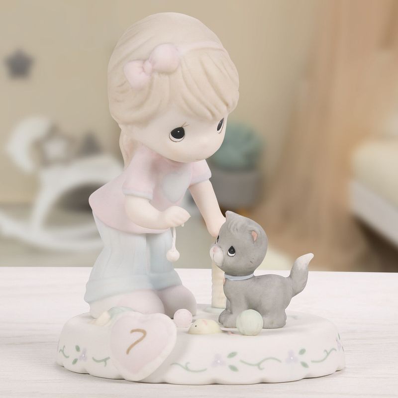 Growing In Grace, Age 7, Brunette Girl Figurine