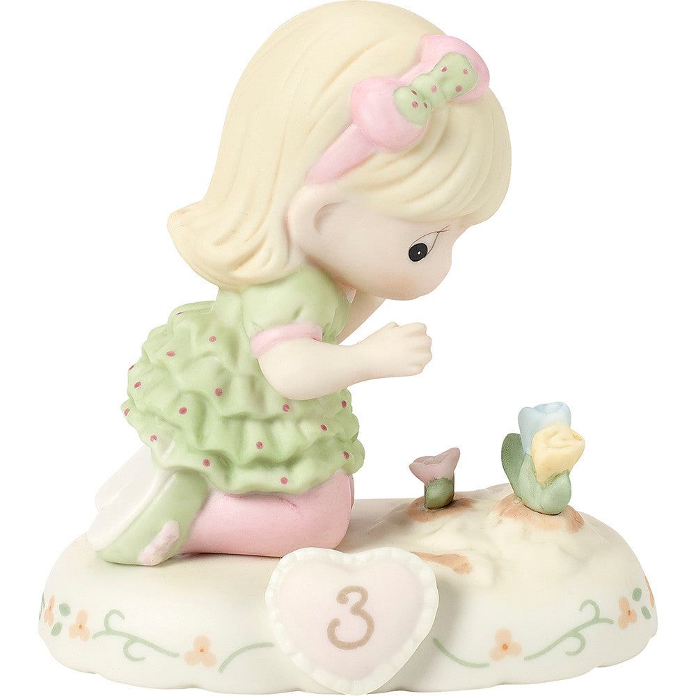 Growing In Grace, Age 3, Blonde Girl Figurine