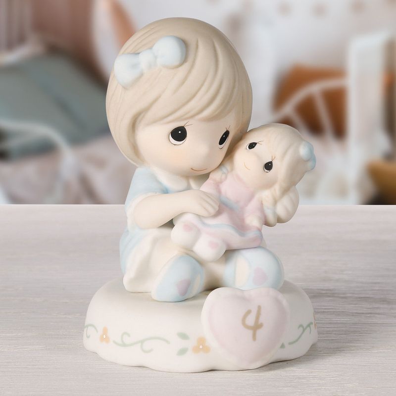 Growing In Grace, Age 4, Brunette Girl Figurine