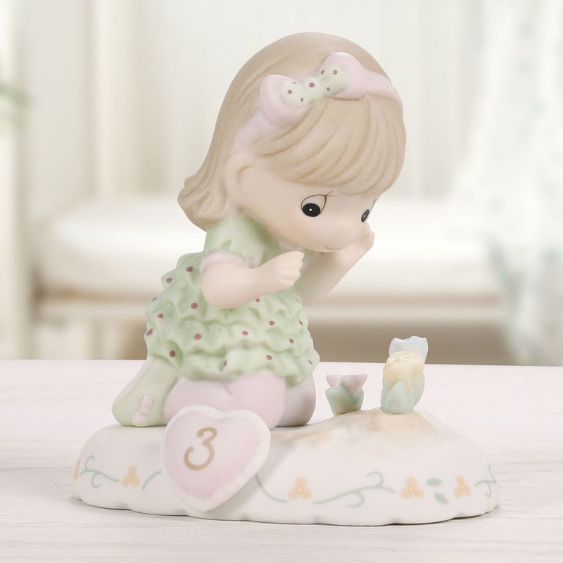 Growing In Grace, Age 3 Brunette Girl Figurine