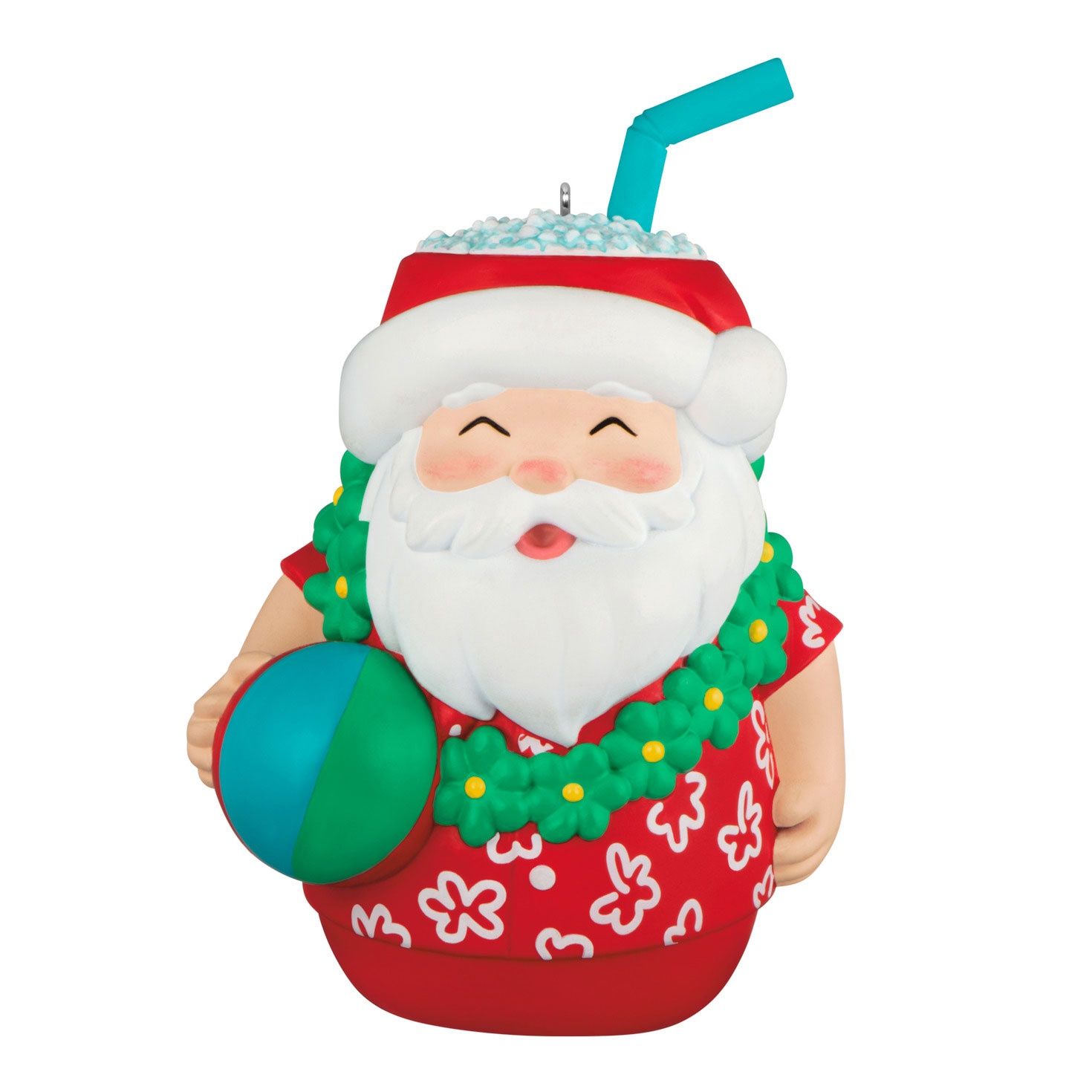 Hallmark Seasons Tiki-ngs Santa Ornament