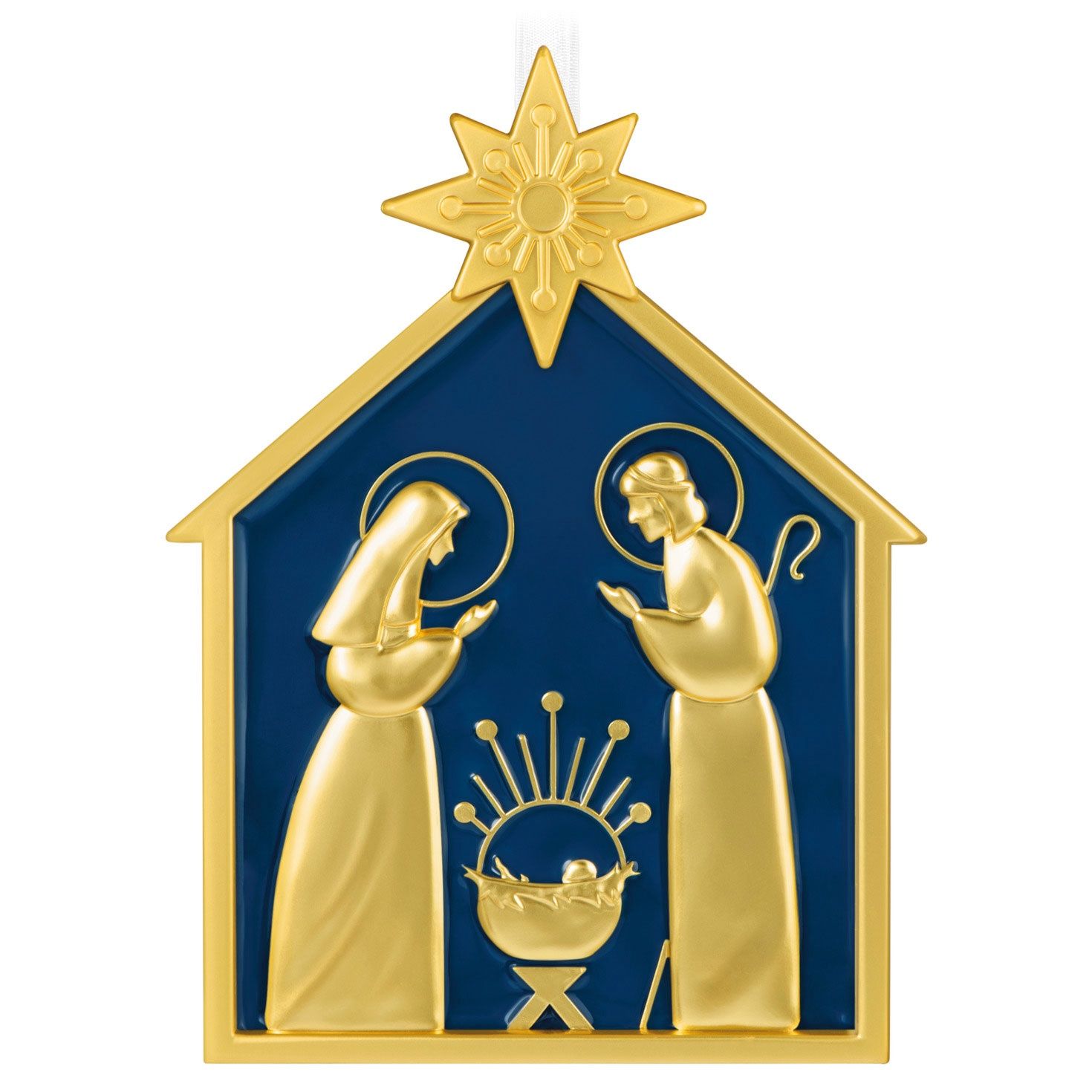 Hallmark God So Loved the World Nativity Metal Ornament