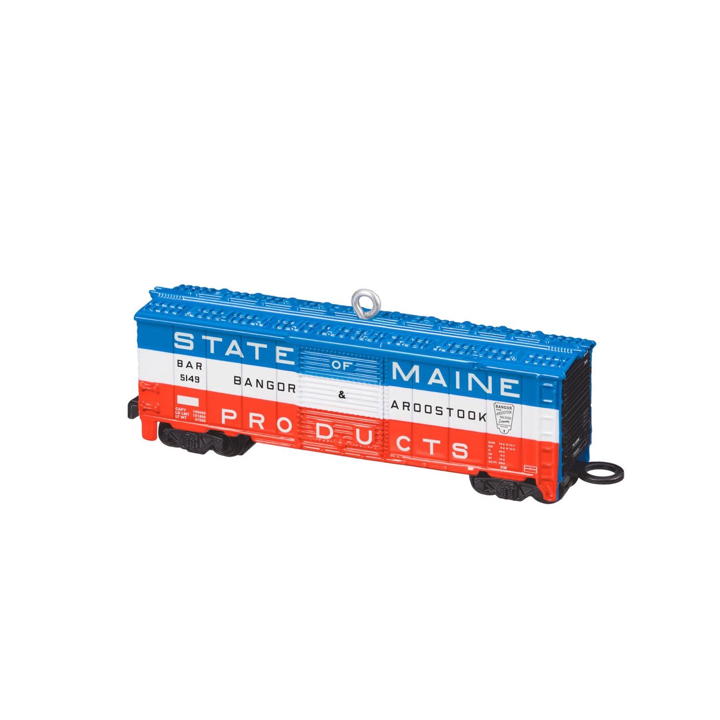 Hallmark Lionel® Bangor &amp; Aroostook State of Maine Boxcar Metal Ornament