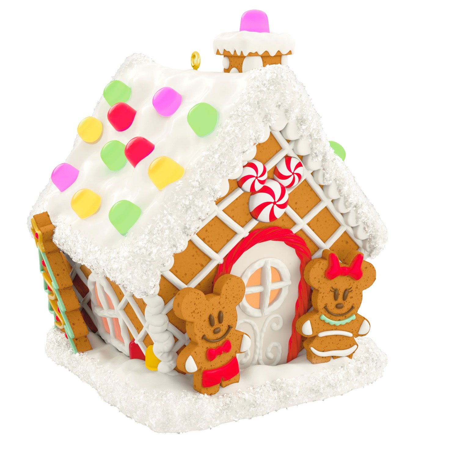 Hallmark Disney Mickey and Friends Jolly Gingerbread House Musical Ornament With Light