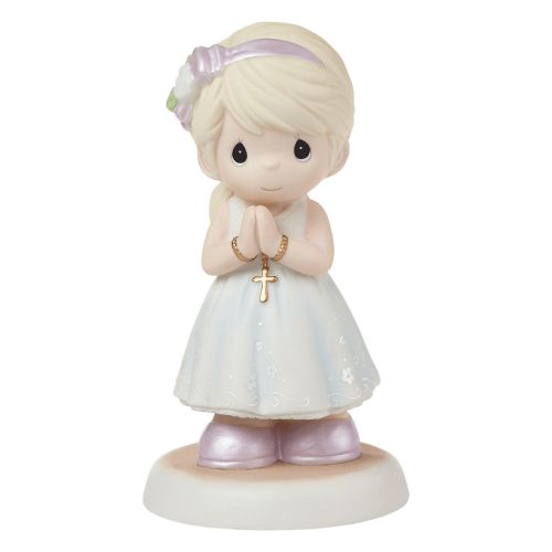 Blessings On Your First Communion Figurine, Blonde Hair/Light Skin Girl