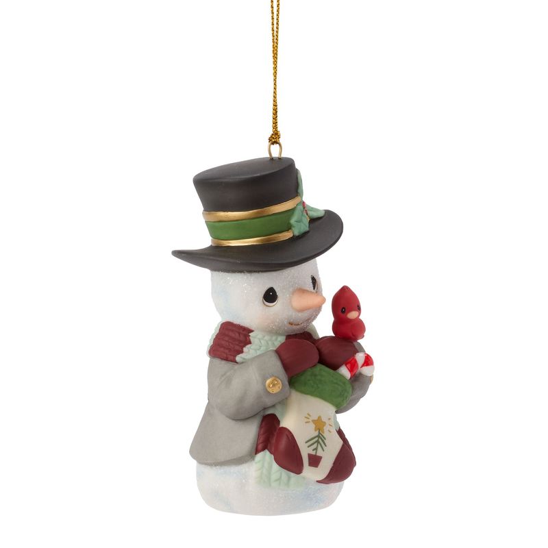 Precious Moments Annual Snowman With Tree Hanging Ornament