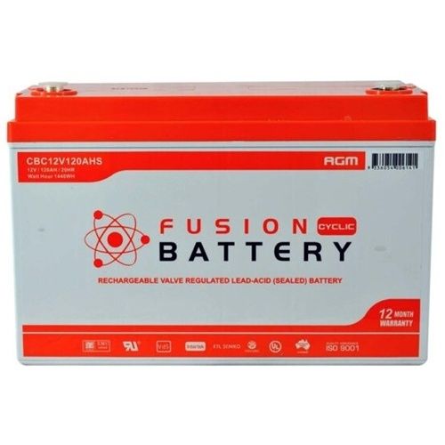 Fusion AGM 12V 120Ah Deep Cycle Battery CBC12V120AHS