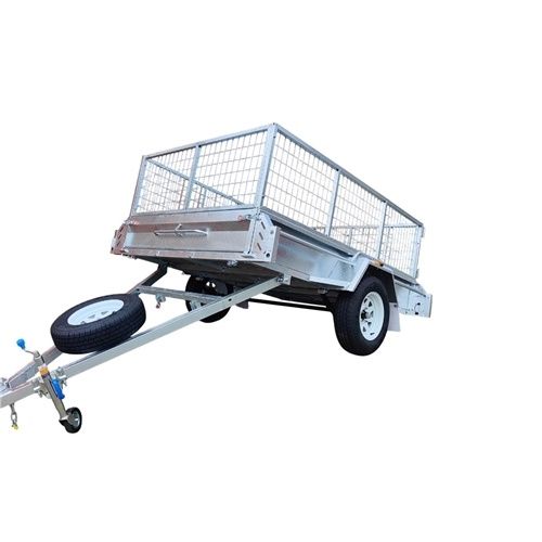 7x4 Box trailer, 900mm Cage and Spare wheel