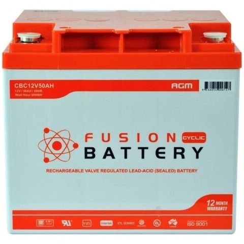 Fusion AGM 12V Deep Cycle Battery CBC12V50AH
