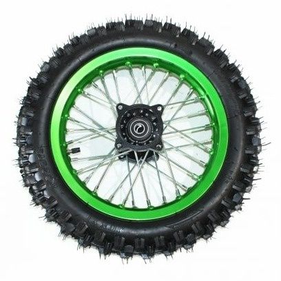 GREEN 12mm Axle 3.00 – 12 12" Inch Rear Wheel Rim Tyre  PIT PRO Dirt Bike