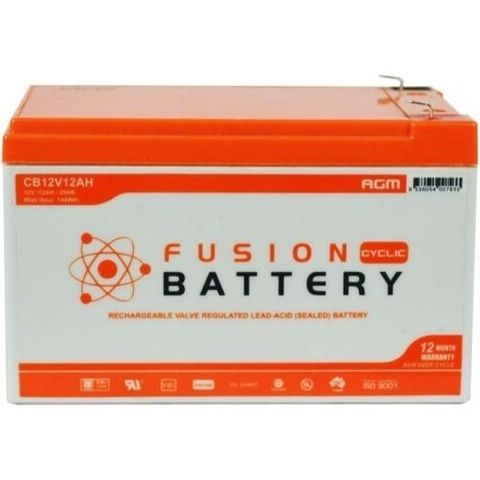 Fusion AGM 12V 12AH Deep Cycle Battery CB12V12AH