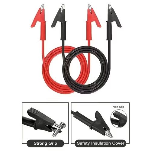 Alligator Clips Test Leads | Red &amp; Black Flexible Test Cables, 15A