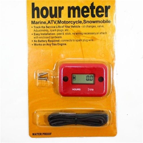 Red Waterproof Hour Meter