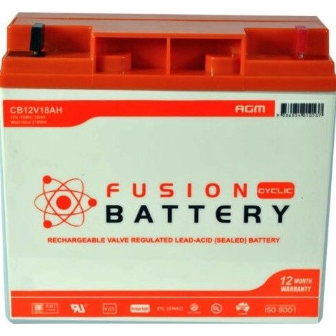 Fusion AGM 12V 18AH Deep Cycle Battery CB12V18AH