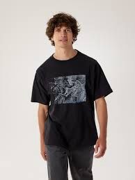Arc'teryx Kragg Cotton Lithographica Shirt SS - Men's, Colour - Arcteryx: Black, Size SML or 2 4 6 8 10: S