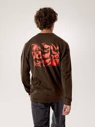 Arc'teryx Kragg SL Cotton Bird Tile Shirt LS Men's, Colour - Arcteryx: Carob/Dynasty, Size SML or 2 4 6 8 10: M