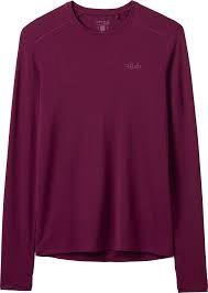 Rab Force LS Tee Women, Colour: Mulberry, Size: 08/XS