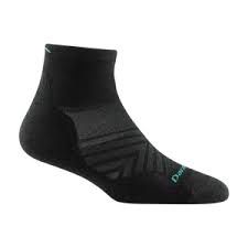Darn Tough Run 1/4 Cushioned Ultra-LT Running Socks - Womens, Colour: Black, Size: S