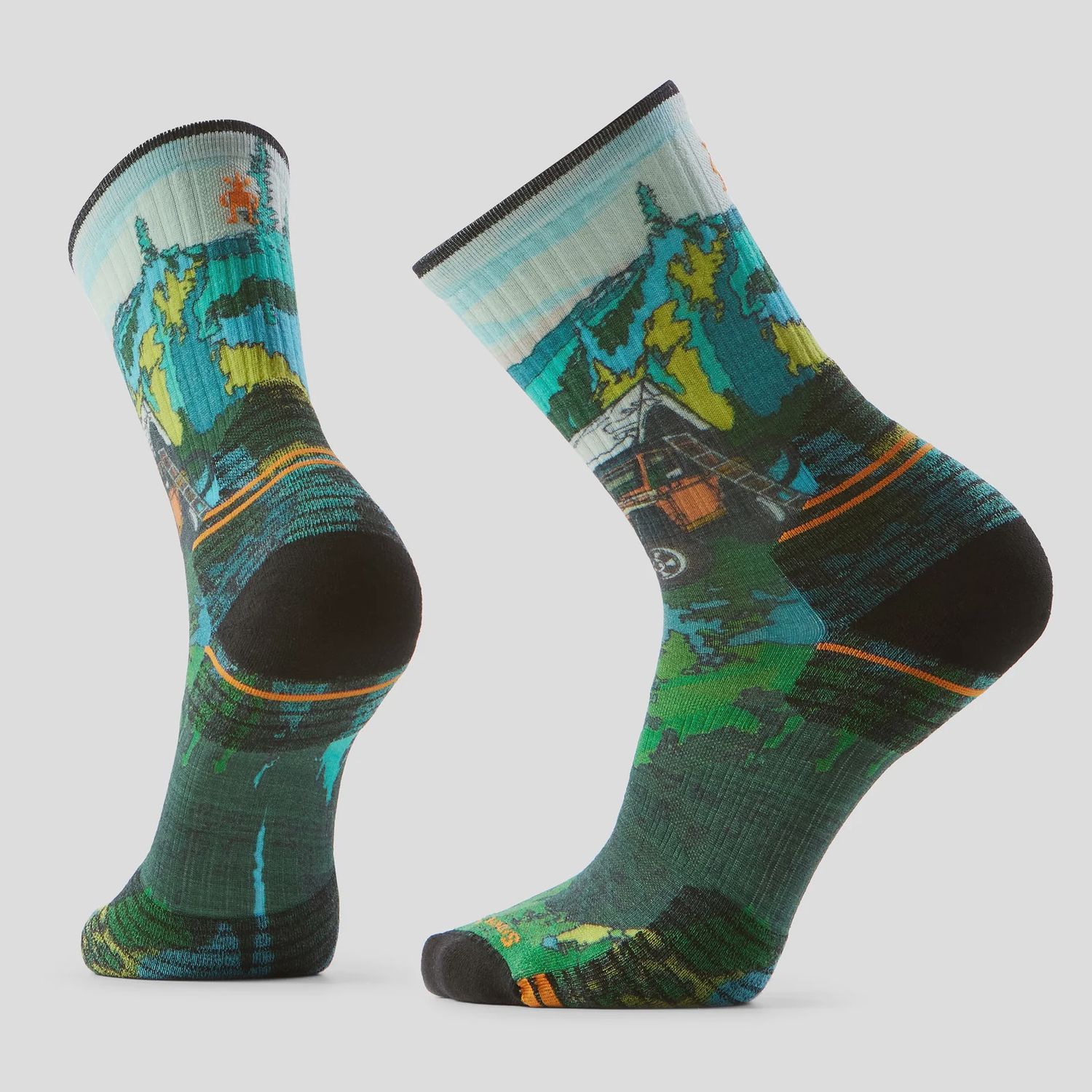 Smartwool Hike Trail Trekker Print Crew Socks - Men's, Colour: Winter Moss, Size: L