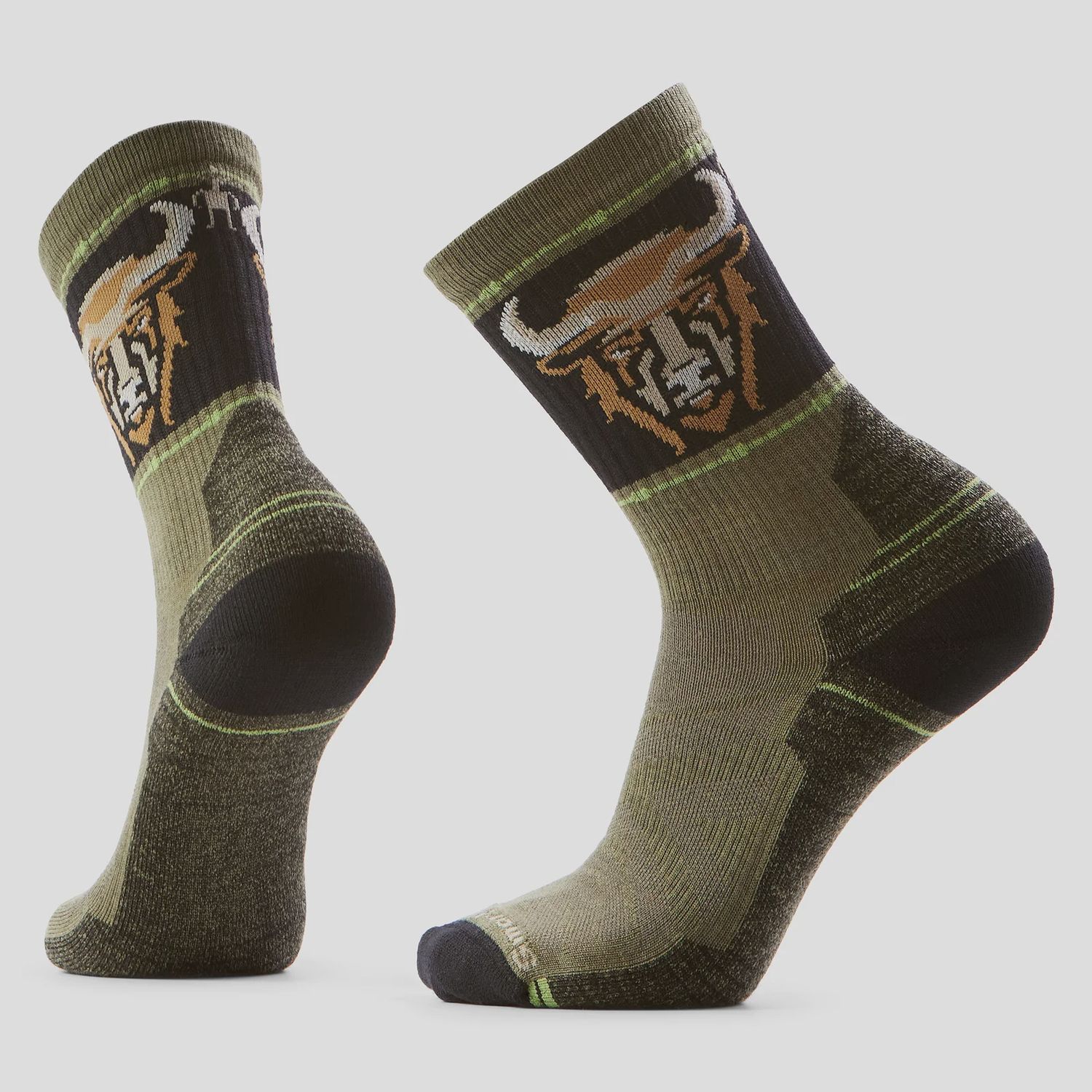 Smartwool Hike Bison Light Cushion Crew - Men's, Colour: Winter Moss, Size: L