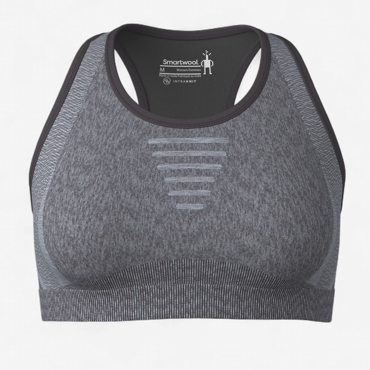 Smartwool Intraknit Racerback Bra  - Womens, Colour: Black Heather, Size: S