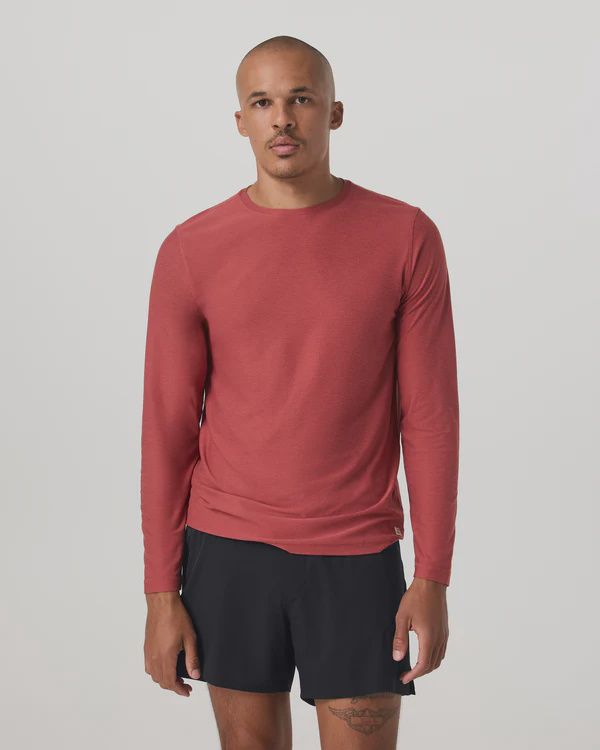 Vuori Long Sleeve Strato Tech Tee - Mens, Colour: Fire Heather, Size: M