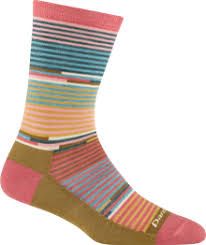 Darn Tough Pixie Stripe Crew Light Sock - women's, Colour: Canyon, Size: S