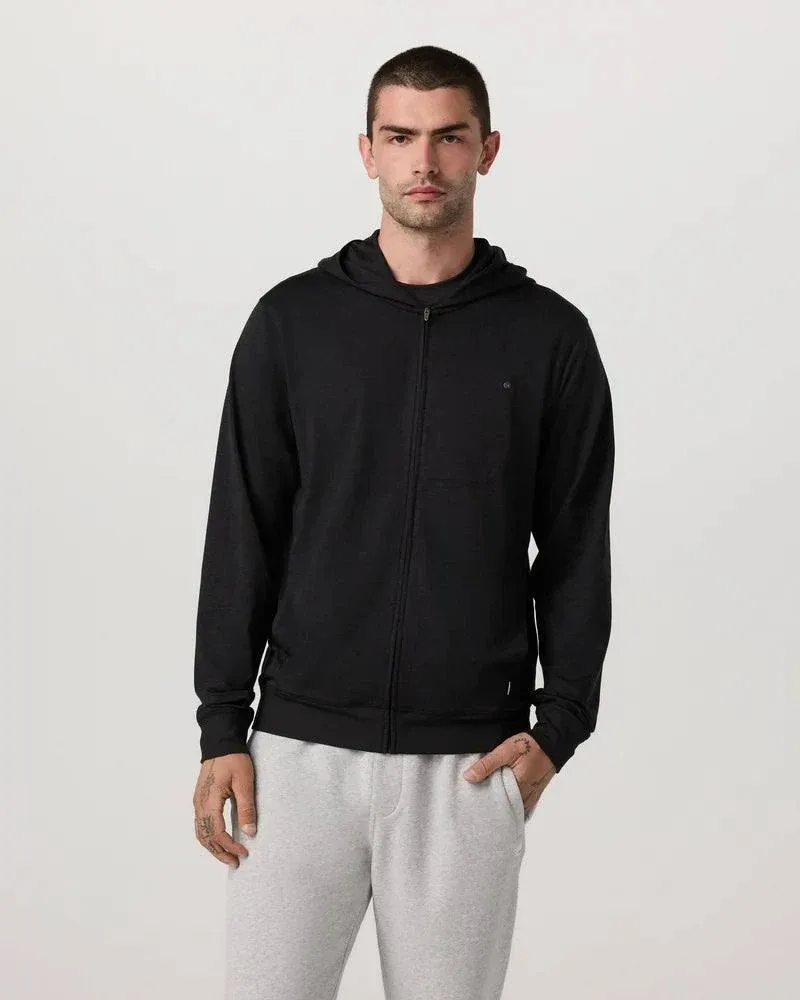 Vuori Ponto Full Zip Hoodie, Colour: Black Heather, Size: M