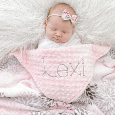 Embroidered Minky Blankets