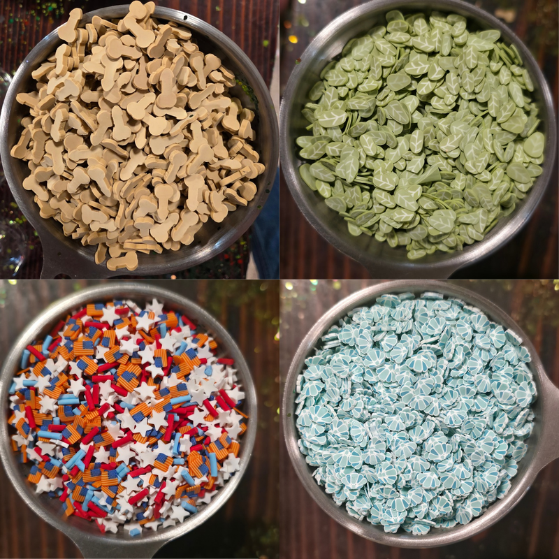 Glitters and Clay Slices- 1oz bag Glitters and Clay Slices- 1oz bag