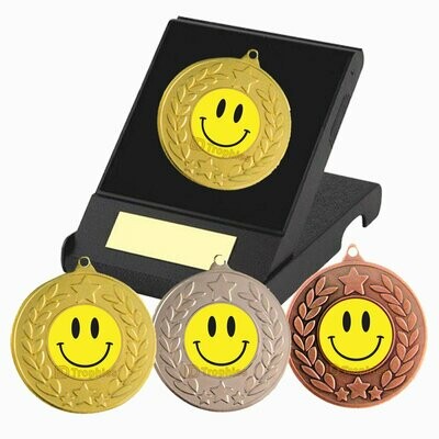 Smiley Face Medal in Presentation Box