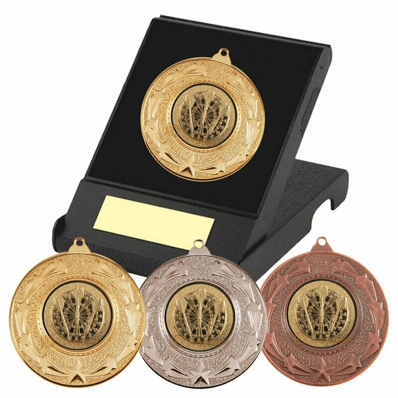 Darts 3 Darts Medal in Presentation Box